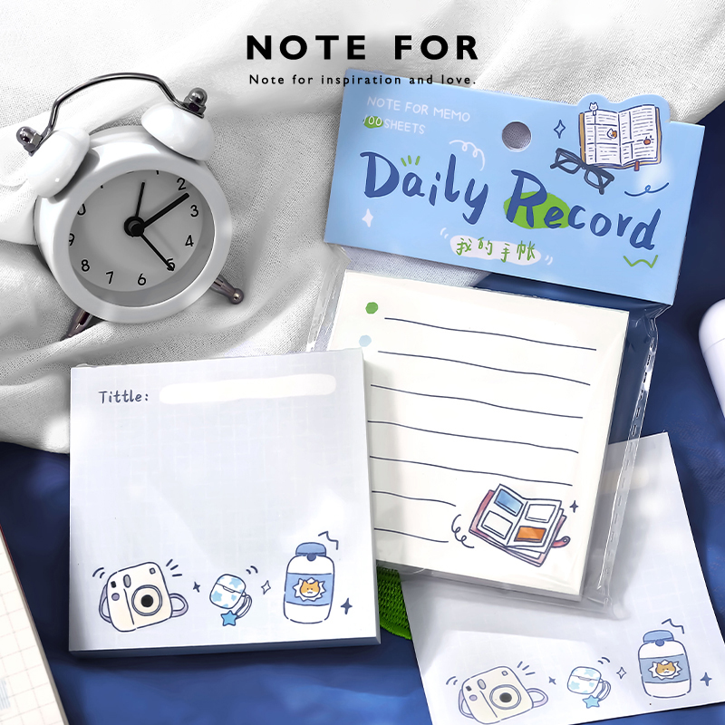 NOTE FOR 100张便签《好好生活计划》 简约文艺日常怀旧插画生活备忘留言纸素材纸手帐记事便签本便签纸