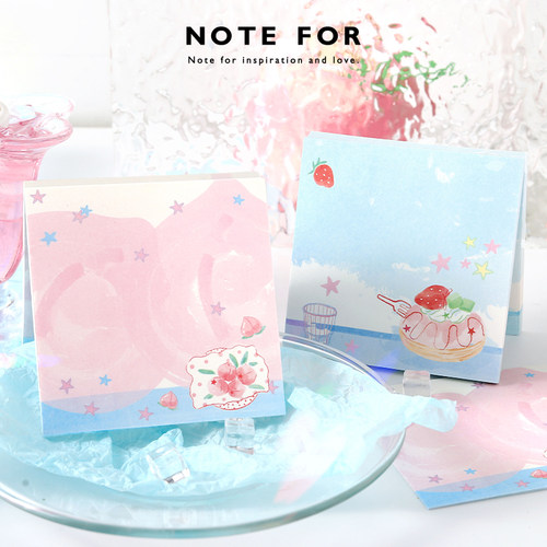 NOTE FOR 100张便签《你好，我吃一口》清新水彩风插画手帐装饰DIY素材书写纸手帐备忘记事手帐装饰便签纸DIY