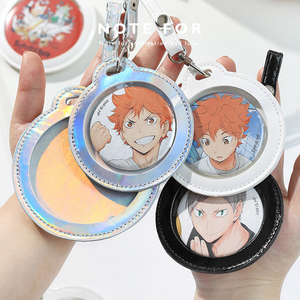 NOTE FOR 吧唧皮质保护套外出挂件58mm 75mm原神吧唧保护套排球少年动漫谷子蓝色监狱咒术回战吧唧保护套彩色