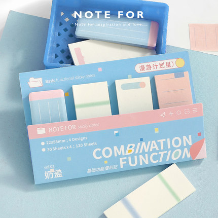NOTE FOR 实用基础功能便利贴套装《漫游计划星》ins风学习工作手帐高颜值便利贴小条留言备忘记事贴办公用