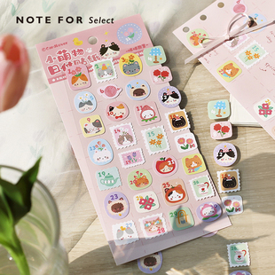 日期月历打卡数字设计心情记录日系文艺可爱邮票特种纸装 信 森林萌物语 日付贴纸 饰素材手帐DIY 恋人