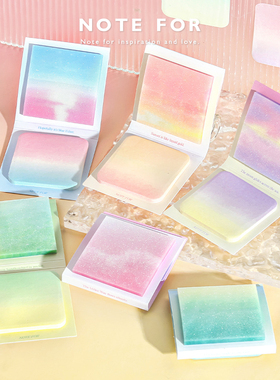 NOTE FOR 闪砂PET书写纸多材质组合便利贴《你的颜色》简约色彩梦幻氛围功能备忘清单待办记录手帐拼贴素材
