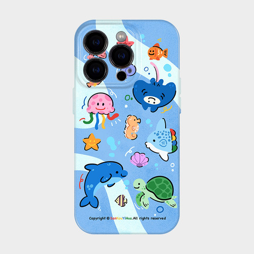 奇妙水族馆 适用iPhone17苹果16promax手机壳新款保护外壳15女生可爱趣味14超萌少女心13韩系ins风小众艺术12
