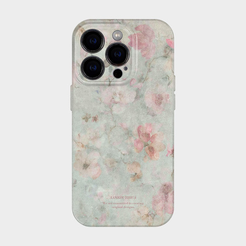 灰粉调 适用华为iPhone16pro苹果17promax手机壳女款小米15高级感小众轻奢14复古小香风13不会撞壳艺术pura70