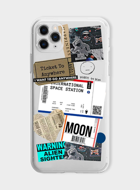 奔赴太空 适用iphone17苹果16pro透明手机壳新款小米15/14男款13小众创意note12红米k80/k70镜头全包防摔k60