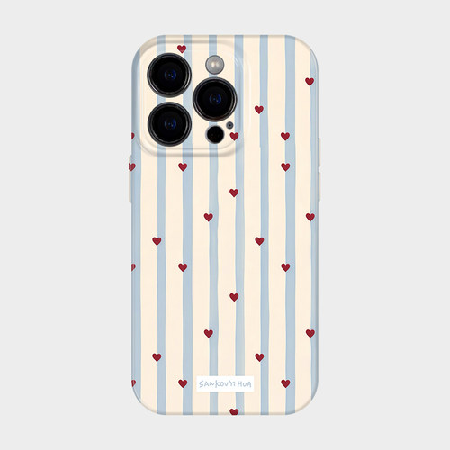 爱心条纹 适用iPhone17系列苹果16promax新款手机壳保护套15巨好看14少女简约ins风小众艺术13华为pura70pro