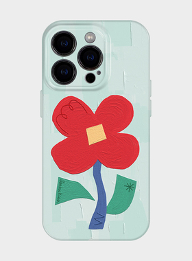 一朵红花 适用iPhone16苹果17promax手机壳新款15女生简约ins小众14艺术感13独特超好看pura80华为mate70pro