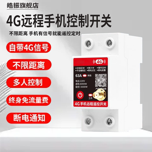 4G远程手机控制开关2P智能水泵无线遥控电源定时器220V导轨式 家用