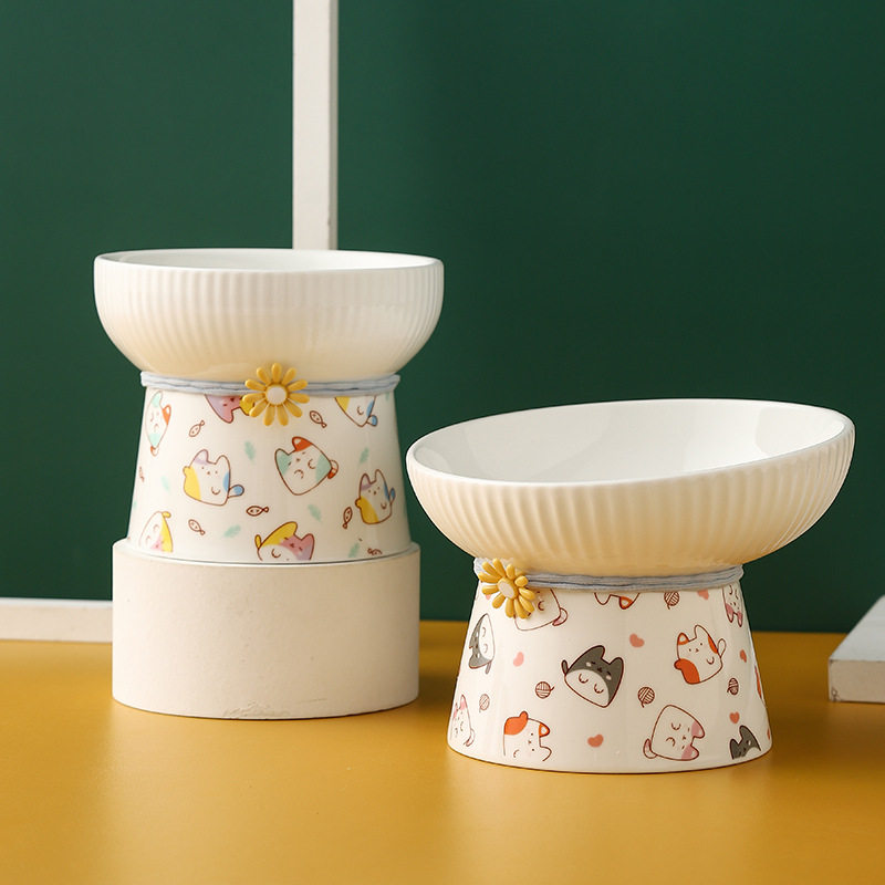 高脚猫碗陶瓷防打翻饭斜口碗猫咪食盆喝水保护颈椎饮水宠物狗粮,宠物/宠物食品及用品,宠物智能碗,淘宝优惠券,粉丝福利购,淘宝优惠卷