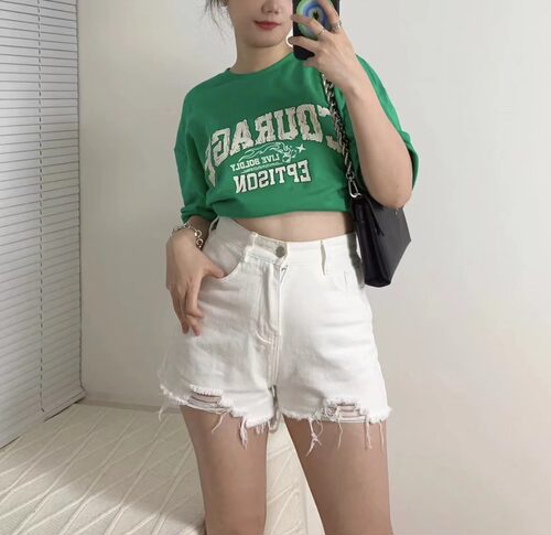 【不退换】订单款女士牛仔短裤热裤五分裤高腰流苏乞丐裤休闲短裤