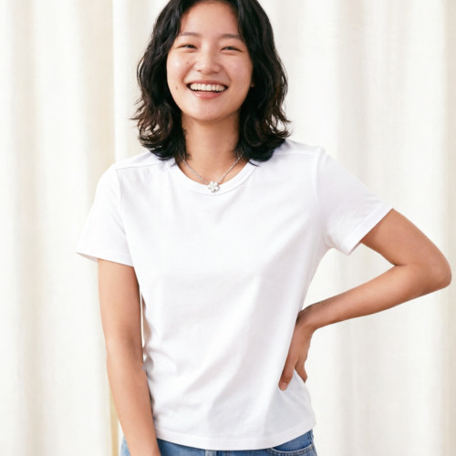 【不退换】雨露亚麻圆领短袖T恤女夏新款修身显瘦百搭亚麻高级感
