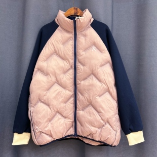 棵米ai蕉家！户外山系情侣P棉气绒服拼接轻薄防泼水棉衣棉服外套