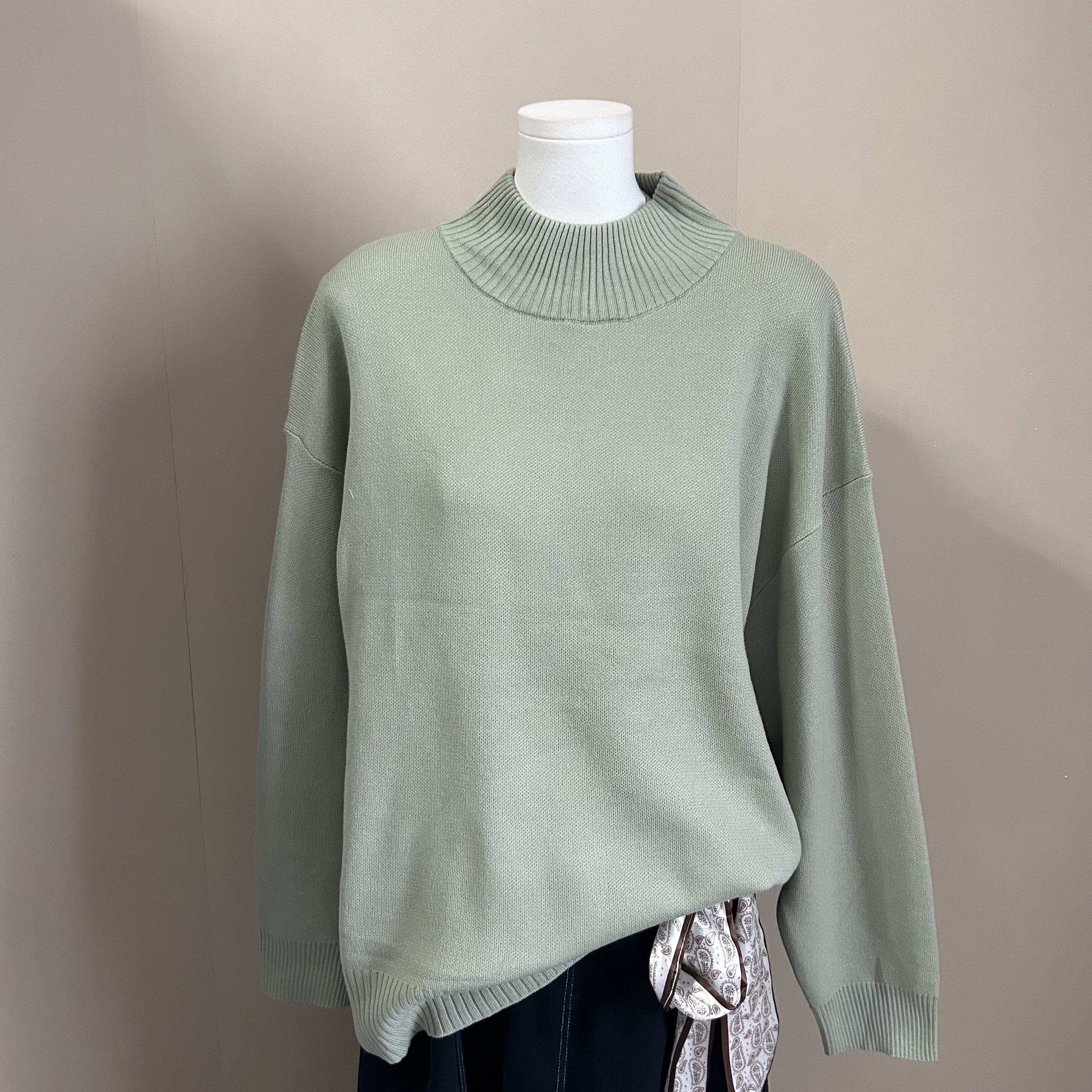 【不退换】日单半高领女士宽松长袖毛衣针织衫秋冬季外穿上衣