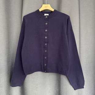 短外套外搭圆领单排扣空调防晒衫 毛衣长袖 女春秋薄款 日单针织开衫