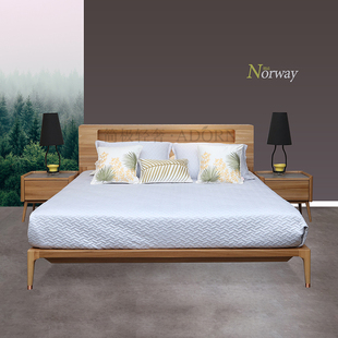 卧室 北欧E家 简极轻奢·Adorn榆木 实木双人床 无现货 现代