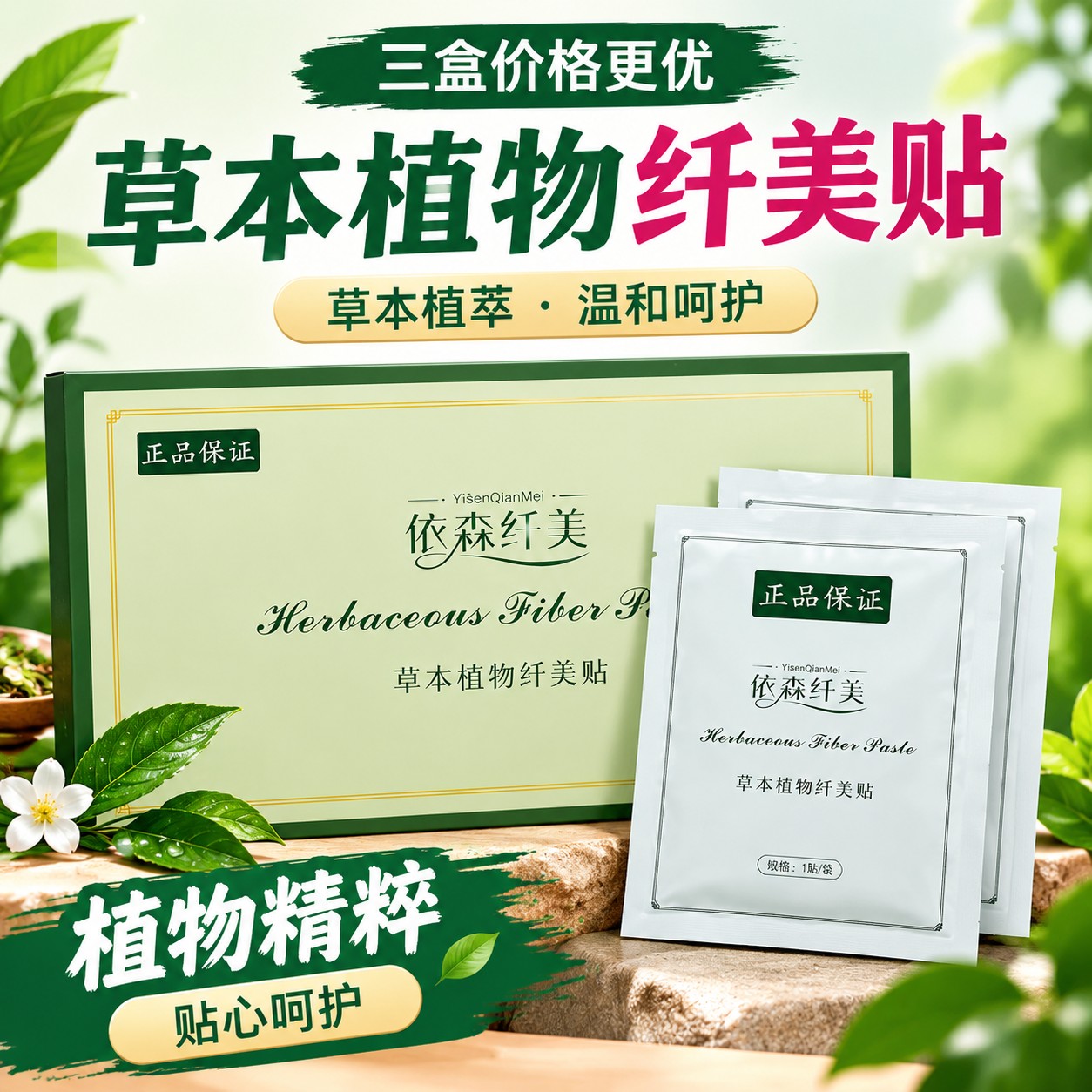 正品依森纤美贴草本植物纤秀贴巢贴盛贴纤美果粉果冻微商同款包邮
