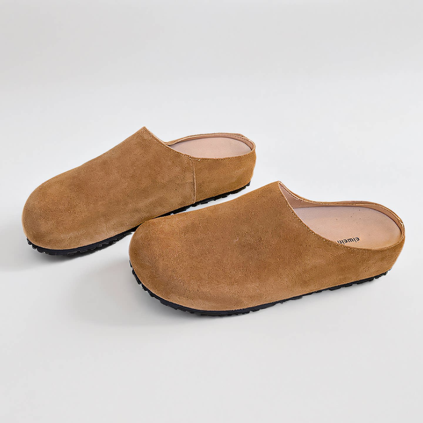 反绒皮勃肯鞋女外穿女鞋百搭包头半拖真皮休闲鞋大码一脚蹬懒人拖