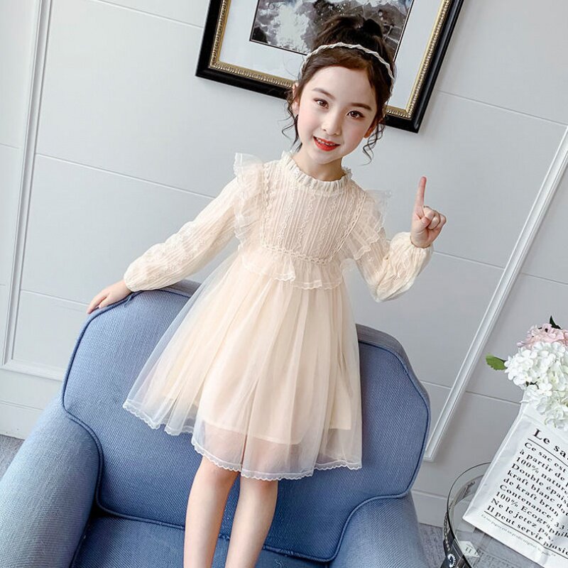 女童连衣裙秋装新款公主裙纱裙小女孩裙子女宝宝小孩子衣服春秋季