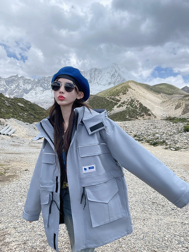 uhmu冲锋衣网红防风防水女