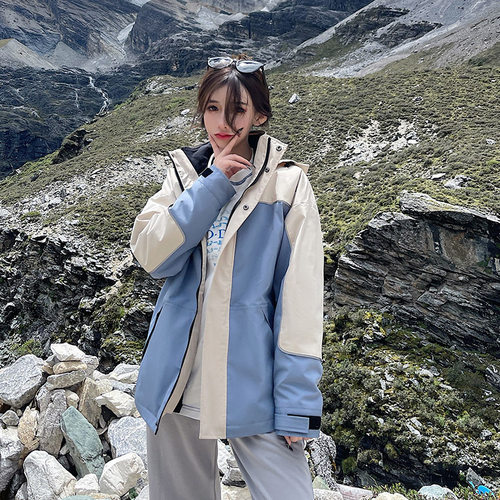 可拆卸两件套防水滑雪服冲锋衣