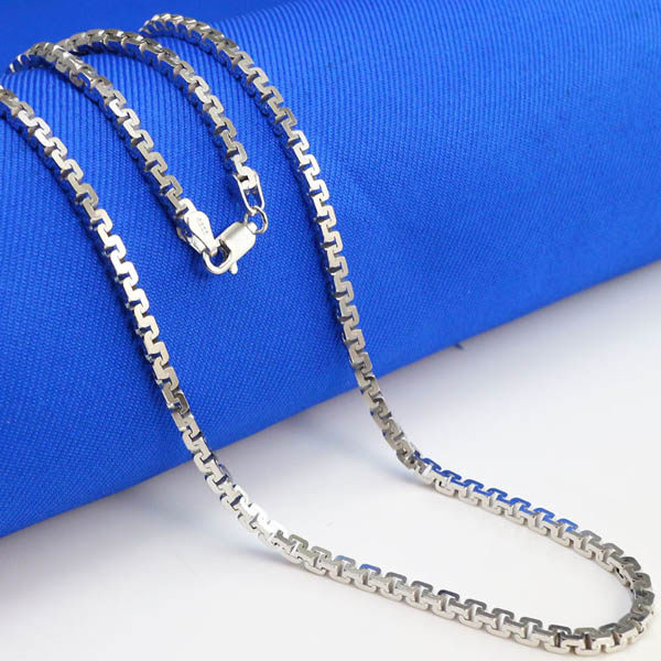 铂金项链pt950男款女款四方形超闪白金链子粗款送朋友送老公