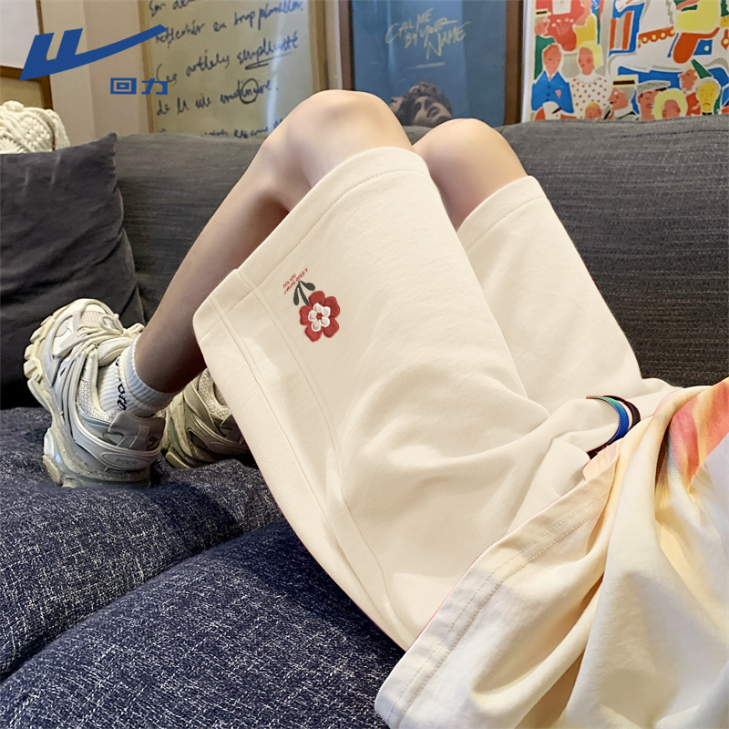 回力短裤女款夏季外穿白色五分裤2025新款大码胖mm运动休闲中裤J