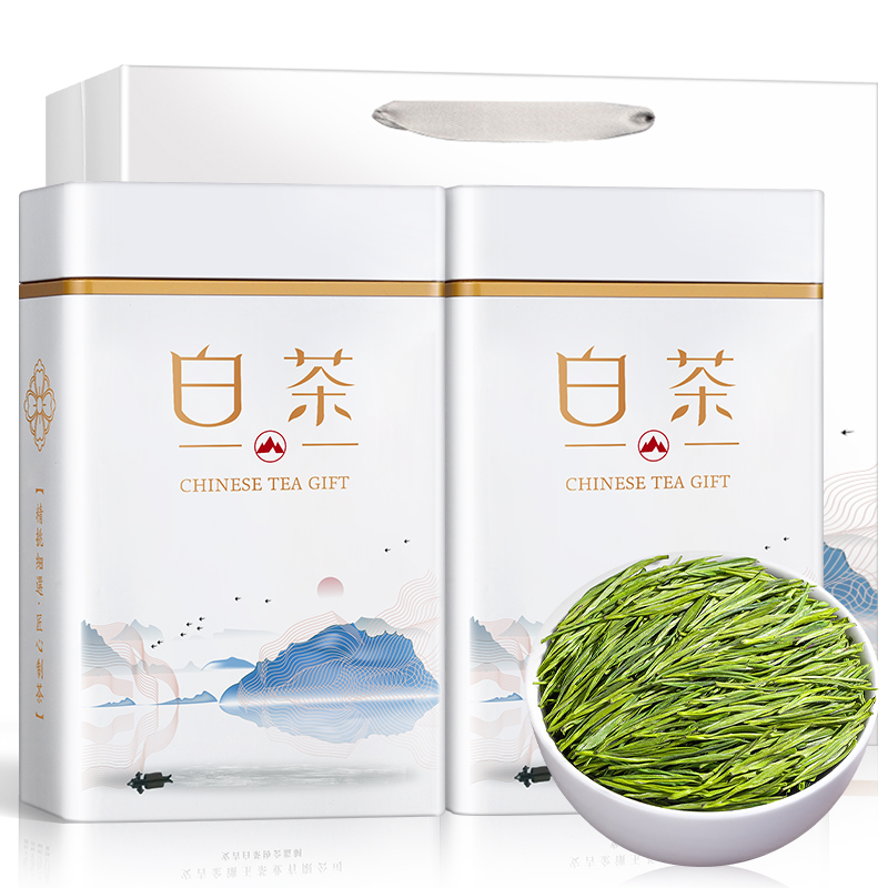 绿茶 安吉金镶玉白叶一号白茶叶明前2025新茶礼盒装珍稀白茶250g