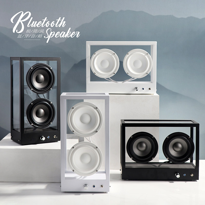 简约现代轻奢亚克力透明蓝牙音箱摆件样板间酒店客厅家居桌面音响