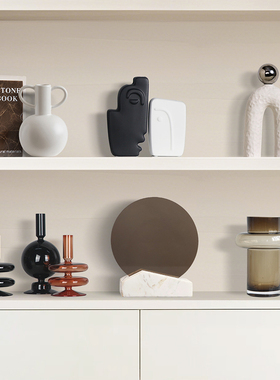 简约现代家居几何艺术装饰摆件样板间售楼处书房客厅玄关桌面摆设