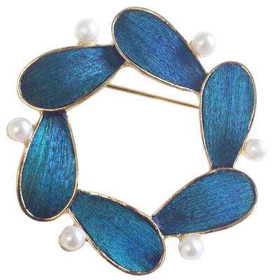 一世长安柳叶花环仿点翠胸针diy手工材料包母亲节女士非遗活动