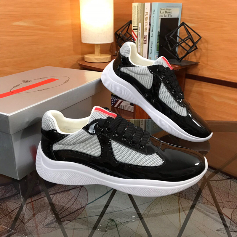 Item Thumbnail for Bright patent leather mesh breathable casual shoes comfortable leather men's shoes 2022 spring all-match sports trend board shoes home