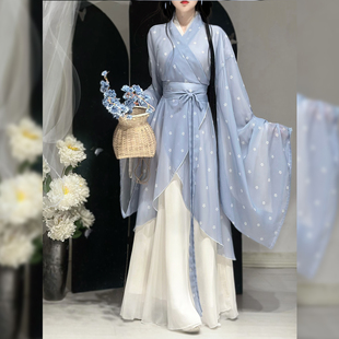 织满庭原创魏晋风大袖交领汉服女春夏复原异形围裳中国风仙气套装