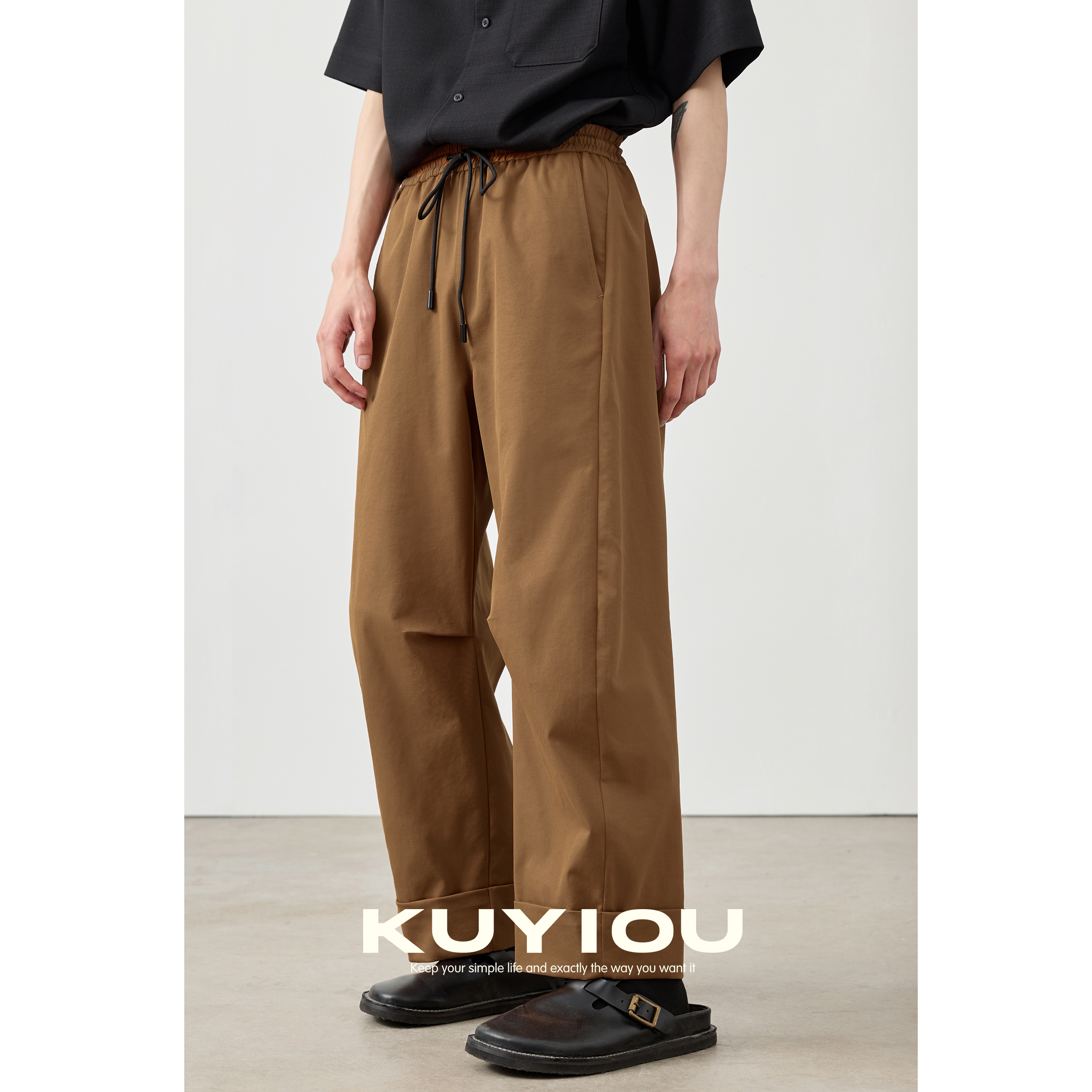 KUYIOU茧型镰刀九分裤