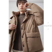 KUYIOU 户外机能90白鸭绒连帽羽绒服男 口袋魔法 URBAN OUTDOOR
