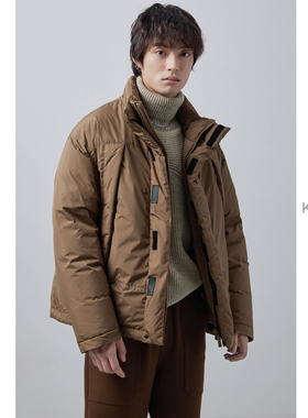 KUYIOU/日系CITYBOY 抗污防泼水魔术贴重磅面包羽绒服外套男 Y06