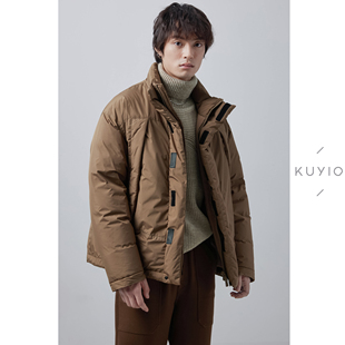 抗污防泼水魔术贴重磅面包羽绒服外套男 Y06 日系CITYBOY KUYIOU