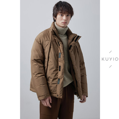 boy极简魔术贴双门襟重磅羽绒服