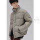 KUYIOU 户外登山扣防风立领 绗线分割重磅面包羽绒服夹克外套男