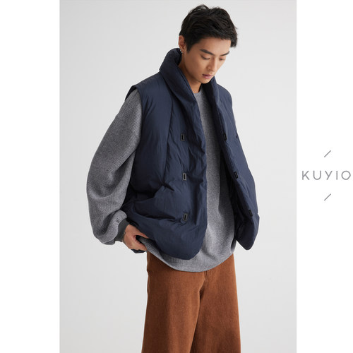 KUYIOU茧型立领羽绒马甲