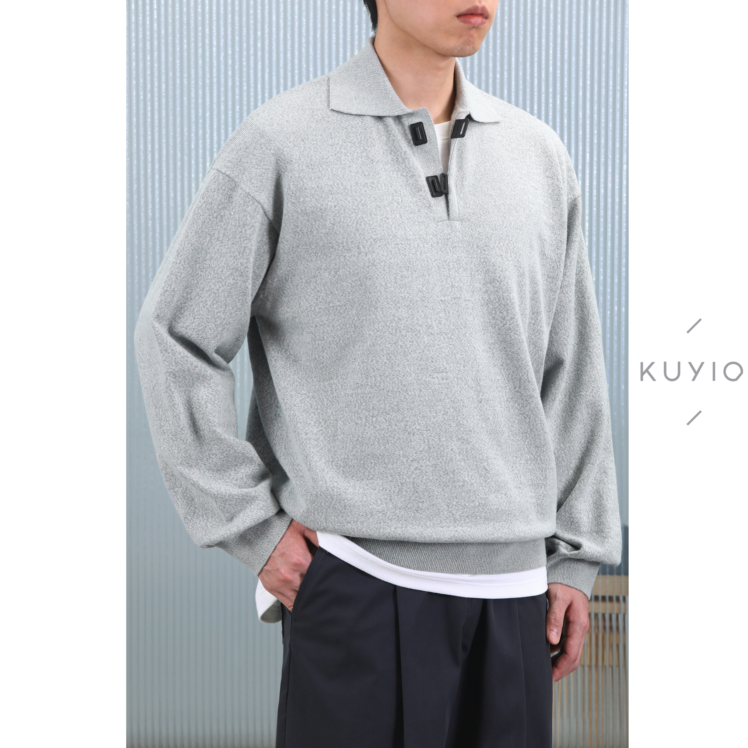 少年感POLO翻领针织毛衣