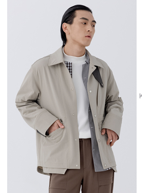 英伦硬朗猎装’KUYIOU/BABOUR改良 层次感下延口袋夹克外套男 J22