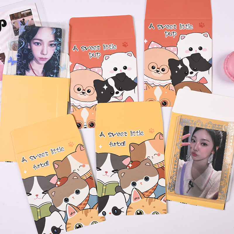 卡通小信封卡套信封卡片卡纸包装袋高颜值小袋子可爱出卡保护打包材料ins风女孩爱豆照片卡套收纳纸袋子