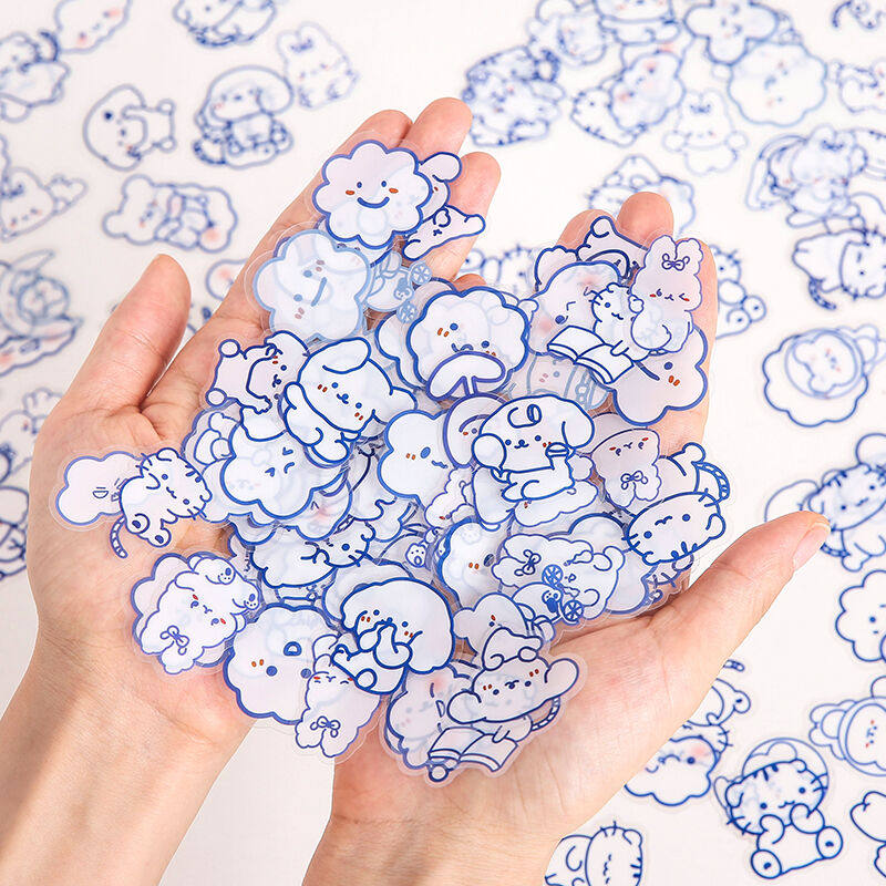 可爱动物贴纸PET无痕日记本