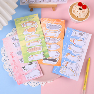 可爱猫咪索引贴学生用记事分类便利贴笔记标签N次贴卡通指示便签贴阅读书页书签贴儿童节日小礼物奖品diy素材