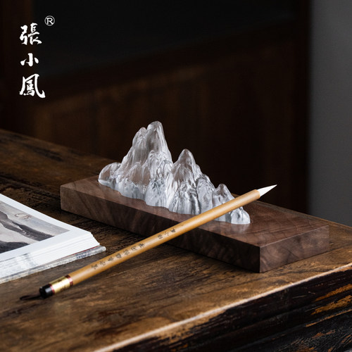 张小凤古法琉璃笔搁文房四宝摆件