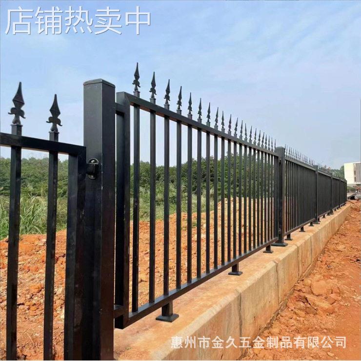 新中式建筑工程简易款铁艺护栏工业围墙焊接隔离栏厂区安全防盗栏