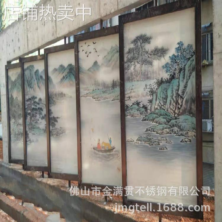 佛山定 制不锈钢屏风 园林工程设计 酒店售楼部屏风隔断 免费设计