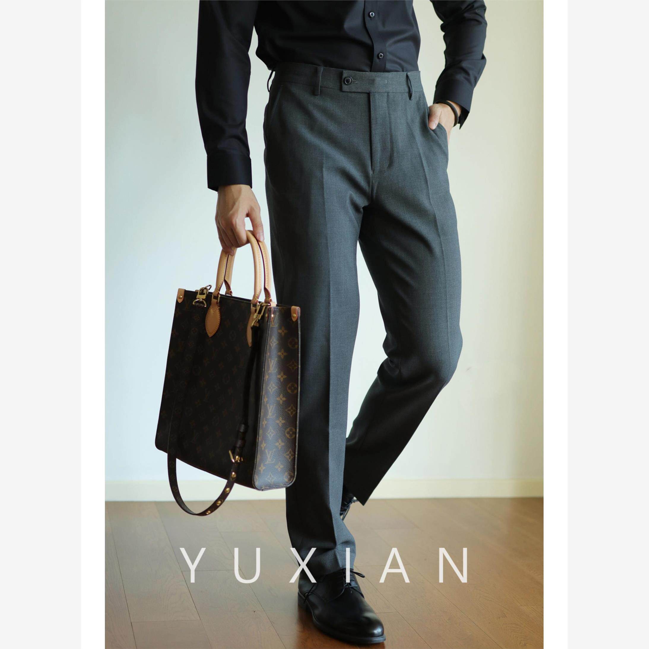 YUXIAN余闲抗皱免烫西裤男士修身弹力直筒通勤长裤商务垂感四季款图片