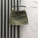 显瘦防走光A字半身包臀裙 修身 军绿色高腰牛仔短裙女新款 春夏时尚