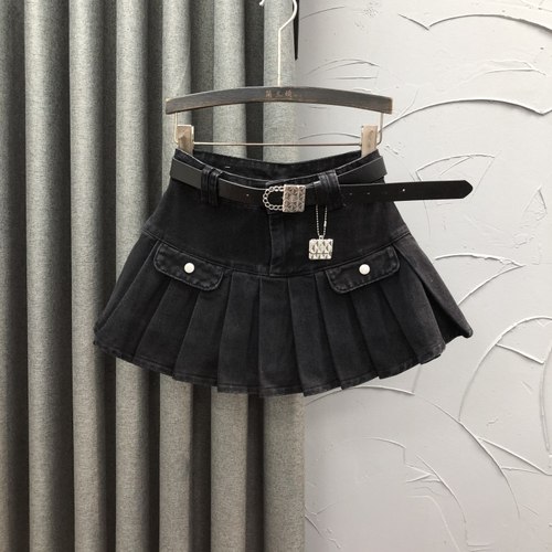 韩版黑色高腰显瘦牛仔短裙女夏天